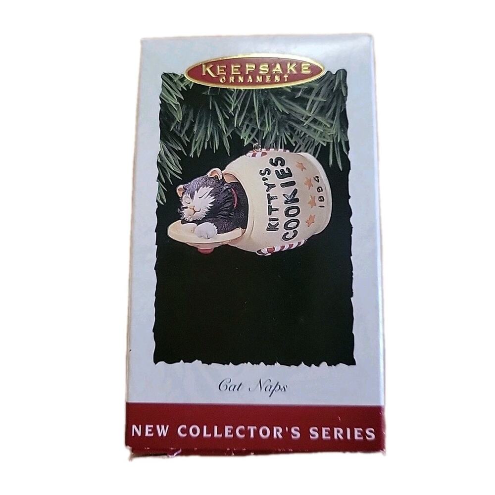 1994 Hallmark Keepsake - Cat Naps Ornament - Cookie Jar